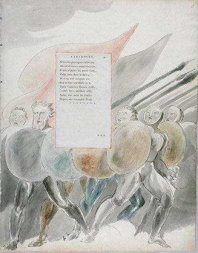 The Triumphs of Owen, design 91 from The Poems of Thomas Gray, 1797-98 by William Blake